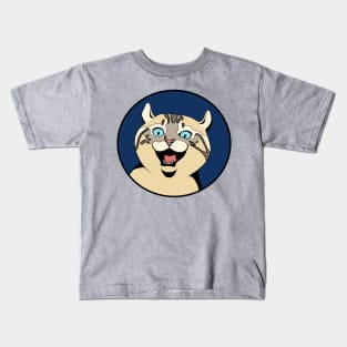 Gleeful Cat - Funny Animal Design Kids T-Shirt